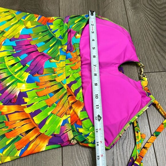 Trina Turk Polynesian Palms Two Piece Tankini Hipster Bottoms Multicolor *Size 8 - Picture 14 of 15